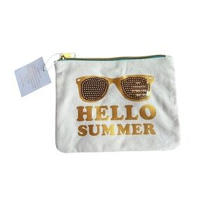 PMI Hello Summer Cosmetic Bag Sequin Accent NWT